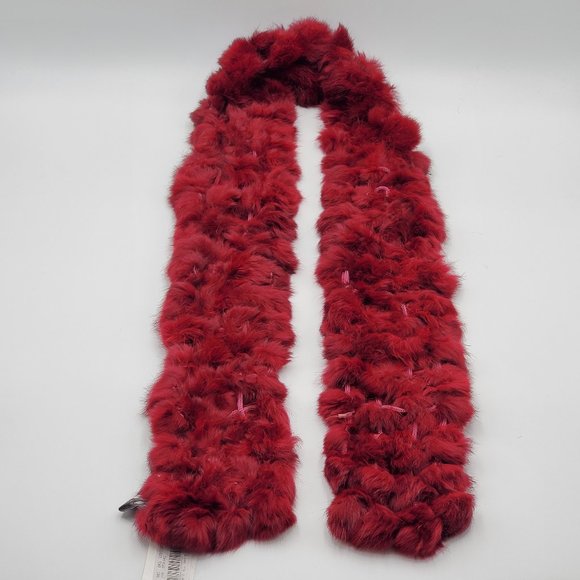 Cejon Rabbit Fur Pom-Pom Scarf - NWT - Picture 14 of 15
